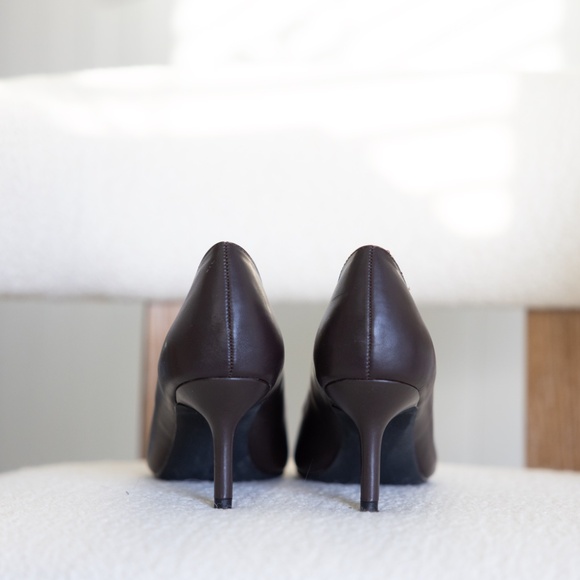 French Connection Brown Kitten Heel Pointed Toe Pumps Faux Leather Womens US 7 - Picture 7 of 14